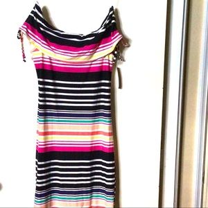 NWT No Boundaries Striped Off Shoulder Stretchy Dress, Size S (3-5)